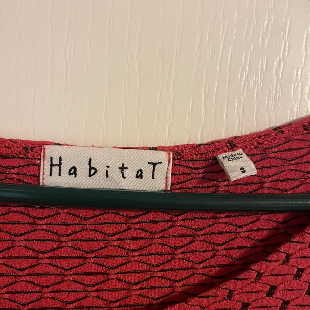 Habitat Red Women's Geometric Tunic with Pockets Small Boho Lagenlook Peasant - Picture 4 of 5